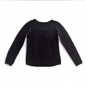 Croft & Barrow Black Textured Cable Knit Crewneck Sweater | Size M
